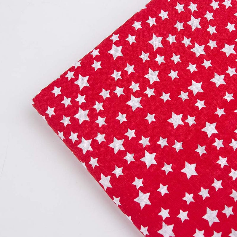 Antetek 7Pcs 20" x 20" Cotton Fabric DIY Making Supplies Quilting Patchwork Fabric Fat Quarter Bundles DIY for Quilting Cotton Patchwork Cushions (Red, 20" x 20") - Image 4